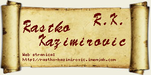 Rastko Kazimirović vizit kartica